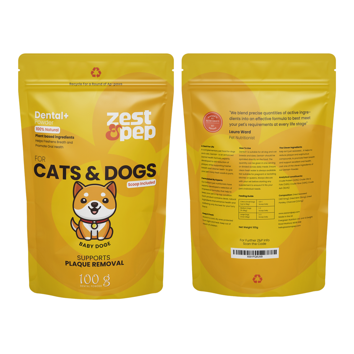UK EXCLUSIVE BABYDOGE Dental+ Powder For Cats &amp; Dogs